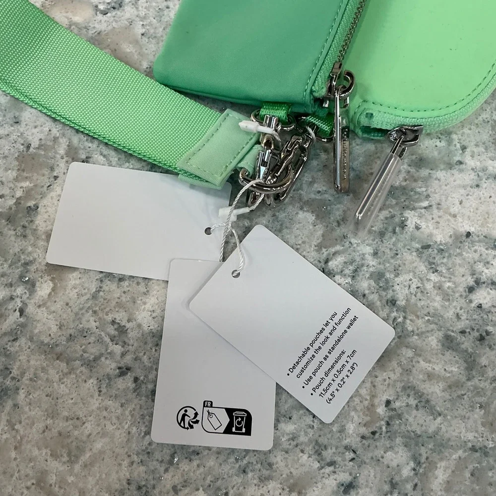 lululemon Dual Pouch Wristlet O/S Raceway Green Citra Lime Retired New